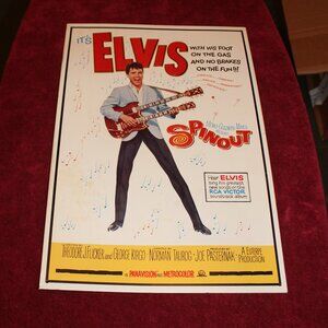 VINTAGE ELVIS PRESLEY "SPINOUT"  METAL MOVIE POSTER